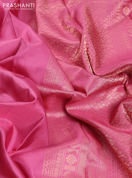 Pure soft silk saree light pink and beige with paisley zari woven buttas and long zari woven border