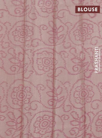 Pure soft silk saree light pink and beige with paisley zari woven buttas and long zari woven border