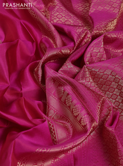 Pure soft silk saree pink and beige with paisley zari woven buttas and long zari woven border