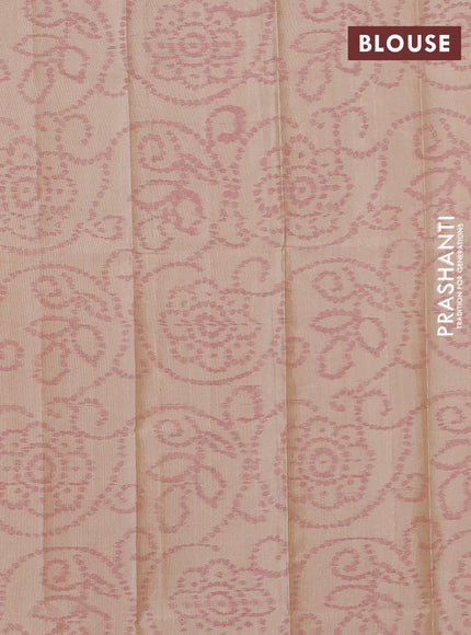Pure soft silk saree beige and beige shade with paisley zari woven buttas and zari woven border