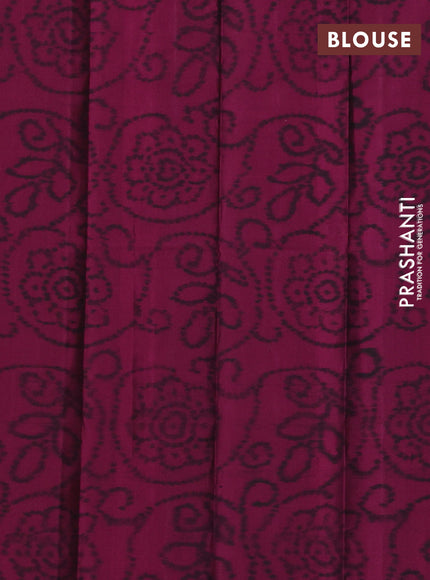 Pure soft silk saree black and magenta pink with allover zari woven buttas and zari woven border