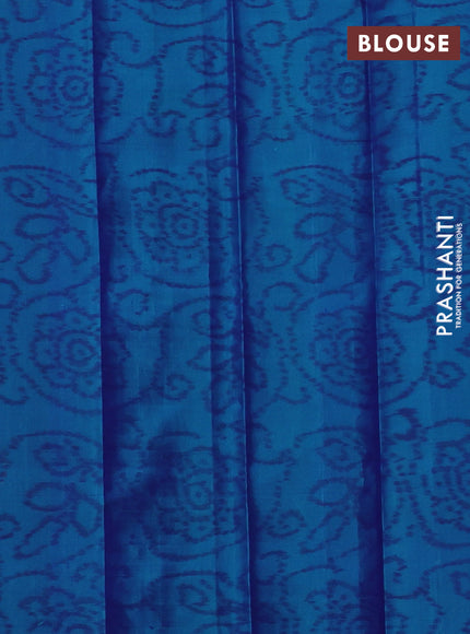 Pure soft silk saree navy blue and teal green with zari woven buttas and zari woven border