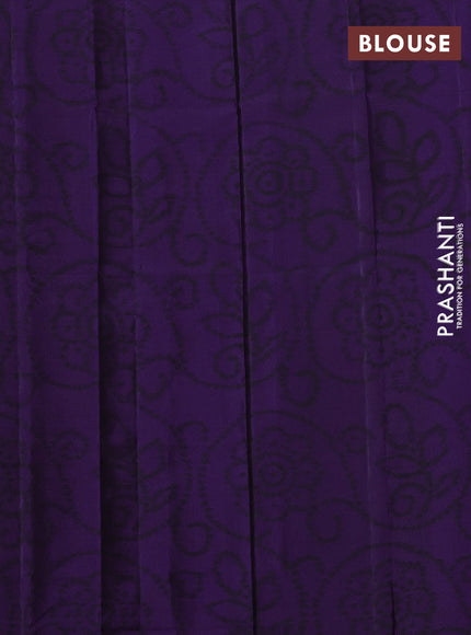 Pure soft silk saree purple with allover zari woven brocade weaves and zari woven border