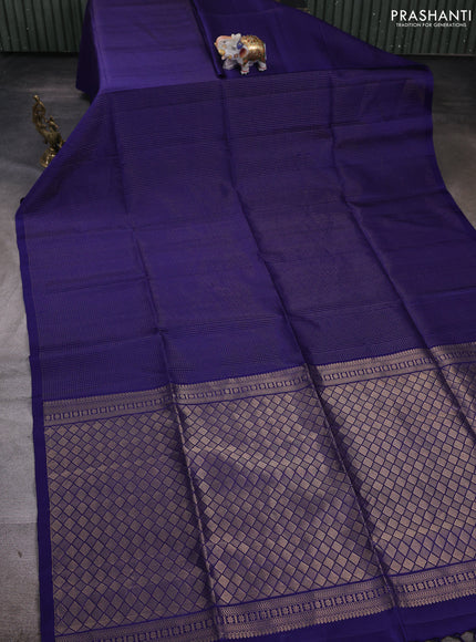 Pure soft silk saree blue and teal green with allover zari woven brocade weaves in borderless style