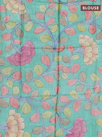 Mangalgiri silk cotton saree rust shade and green with plain body and temple design silver zari woven border