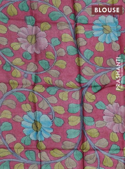 Mangalgiri silk cotton saree teal green and maroon shade with plain body and temple design silver zari woven border