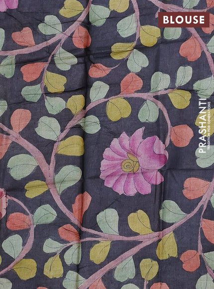 Mangalgiri silk cotton saree pale yellow and elephant grey with allover silver zari checked pattern and temple design silver zari woven border