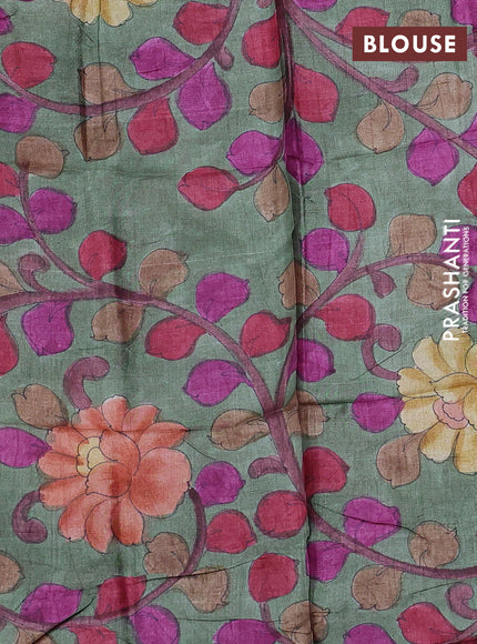Mangalgiri silk cotton saree purple and green shade with allover zari checked pattern and temple design zari woven border