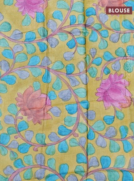 Mangalgiri silk cotton saree peacock blue and mustard yellow with allover zari checked pattern and temple design zari woven border