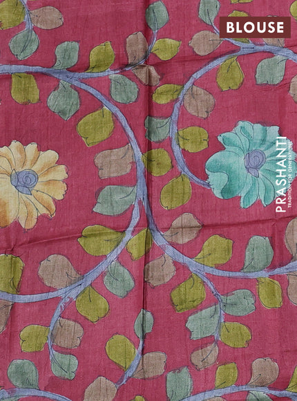 Mangalgiri silk cotton saree peacock blue and maroon shade with allover zari checked pattern and temple design zari woven border