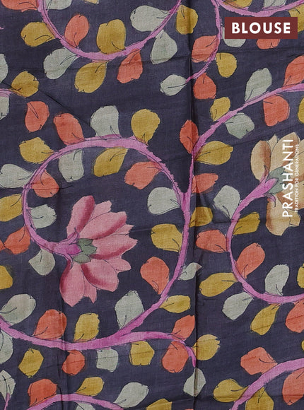Mangalgiri silk cotton saree red and dark grey with plain body and temple design silver zari woven border