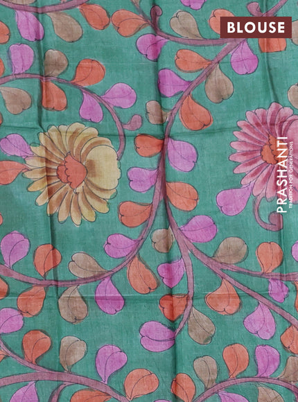 Mangalgiri silk cotton saree pink and green with plain body and temple design silver zari woven border