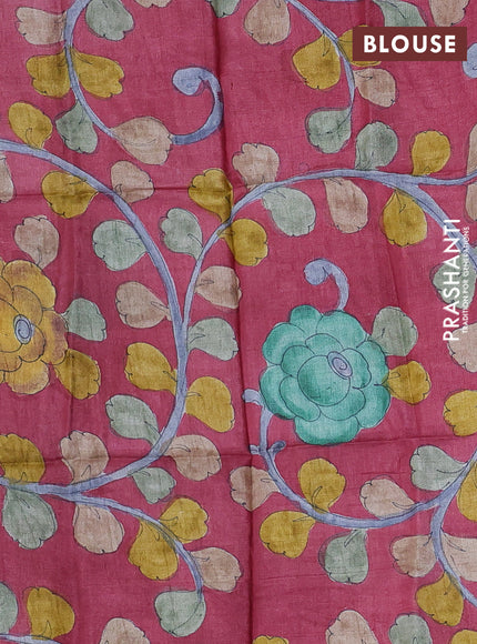 Mangalgiri silk cotton saree navy blue and maroon shade with plain body and temple design silver zari woven border