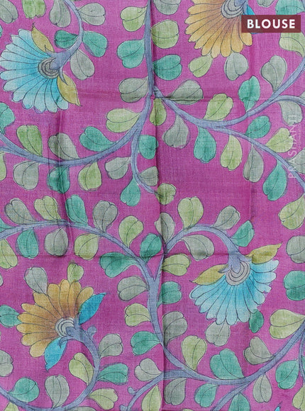 Mangalgiri silk cotton saree grey and purple with plain body and temple design silver zari woven border