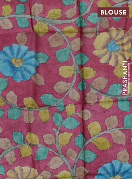 Mangalgiri silk cotton saree green and maroon shade with plain body and temple design silver zari woven border