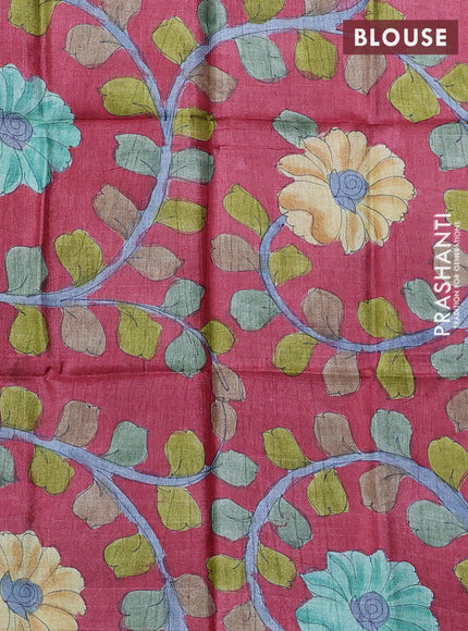 Mangalgiri silk cotton saree peacock blue and maroon shade with plain body and temple design silver zari woven border