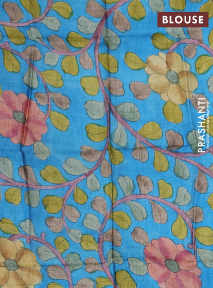 Mangalgiri silk cotton saree deep wine and cs blue with plain body and temple design silver zari woven border