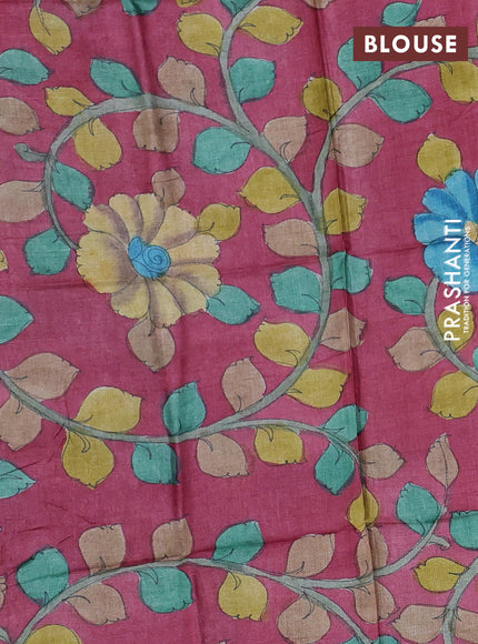 Mangalgiri silk cotton saree blue and maroon shade with allover silver zari weaves and annam silver zari woven border
