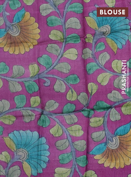 Mangalgiri silk cotton saree peacock blue and purple with allover silver zari checked pattern and rettapet silver zari woven border
