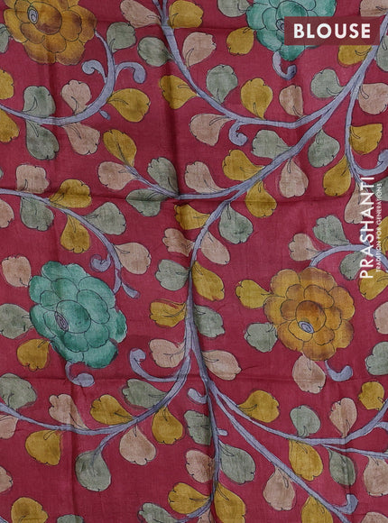 Mangalgiri silk cotton saree pale yellow and maroon shade with allover silver zari checked pattern and rettapet silver zari woven border