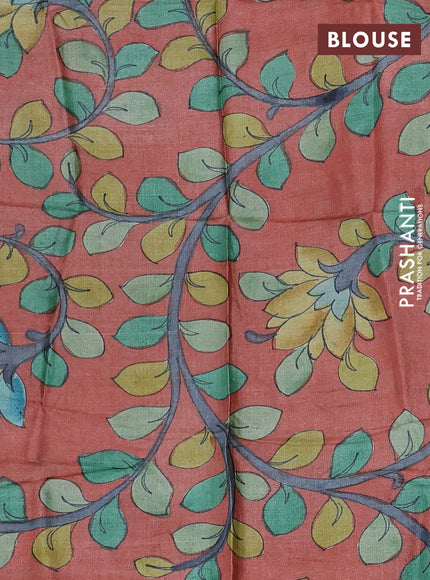 Mangalgiri silk cotton saree green and peach shade with allover silver zari checked pattern and rettapet silver zari woven border
