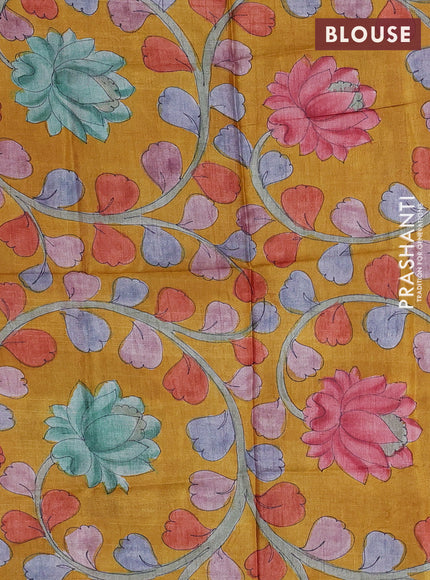 Mangalgiri silk cotton saree pink and mustard yellow with allover silver zari checked pattern and rettapet silver zari woven border