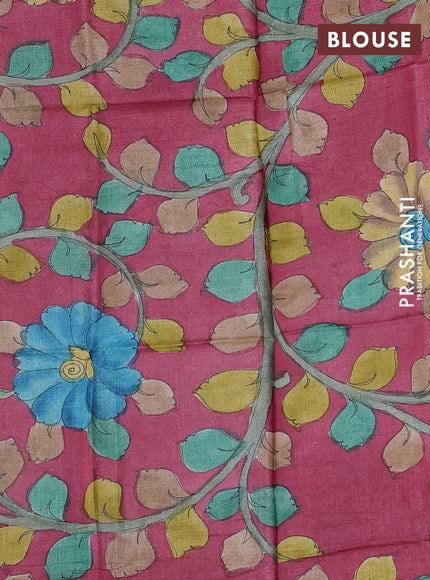 Mangalgiri silk cotton saree yellow and magenta pink with allover silver zari checked pattern and rettapet silver zari woven border