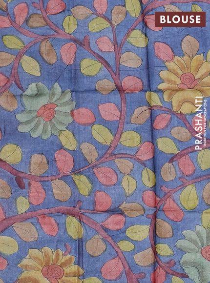 Mangalgiri silk cotton saree light pink and bluish grey with allover silver zari checked pattern and rettapet silver zari woven border