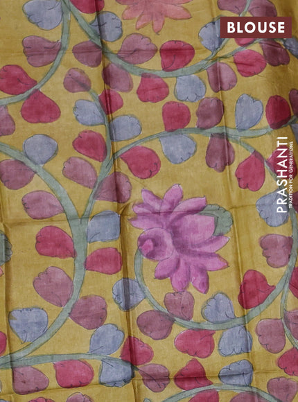 Mangalgiri silk cotton saree rust shade and mustard yellow with plain body and long temple design silver zari woven border