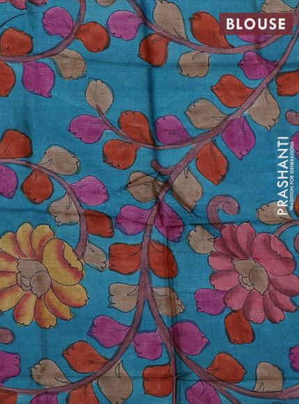 Mangalgiri silk cotton saree mustard yellow and teal blue with plain body and long annam silver zari woven border