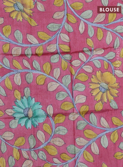 Mangalgiri silk cotton saree peacock green and pink shade with plain body and long annam silver zari woven border