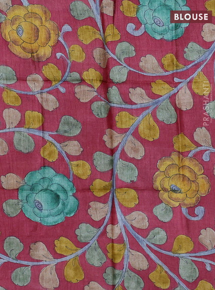 Mangalgiri silk cotton saree mehendi green and pink shade with allover silver zari checked pattern and long rettapet silver zari woven border