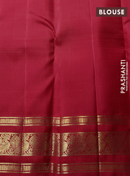 Puer kanchipuram silk saree red with zari woven buttas and zari woven border
