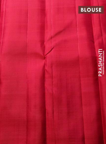 Puer kanchipuram silk saree multi colour with allover paalum pazhamum checked pattern in borderless style