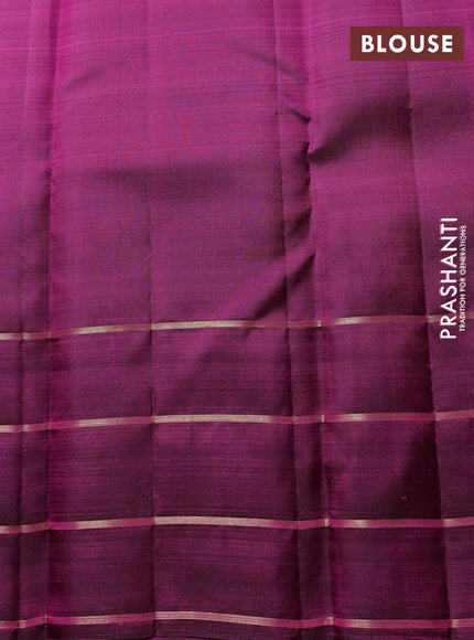 Puer kanchipuram silk saree candy pink and pink with allover zari woven buttas and zari woven border