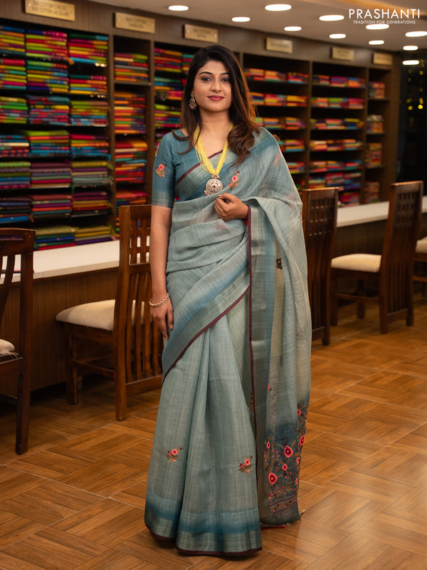 Semi Linen Sarees