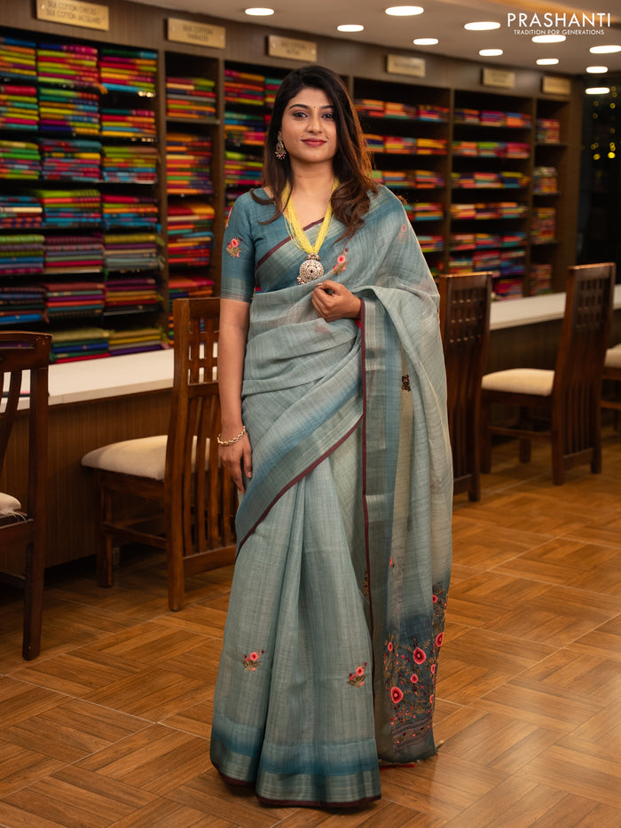Semi Linen Sarees