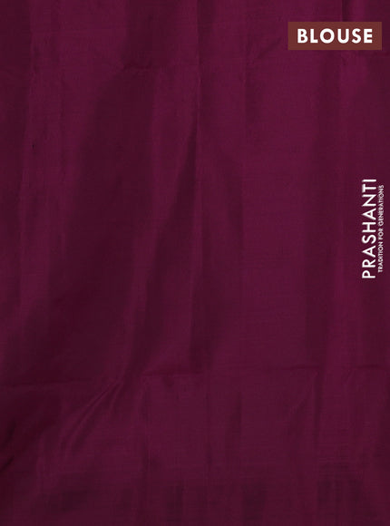Kanchipuram soft silk saree green and magenta pink with allover zari woven buttas and long zari woven border