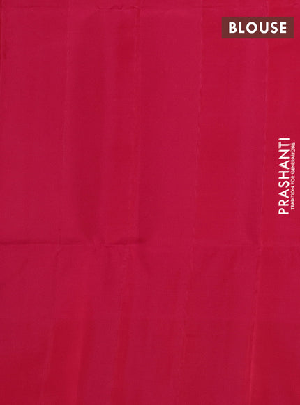 Kanchipuram soft silk saree orange and pink with allover zari woven buttas and long zari woven border