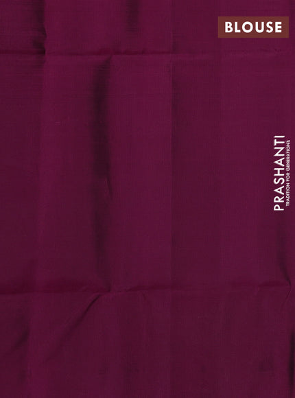 Kanchipuram soft silk saree green and pink with allover zari woven buttas and long zari woven border