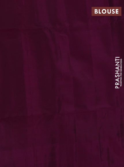 Kanchipuram soft silk saree green and magenta pink with allover zari woven buttas and long zari woven border