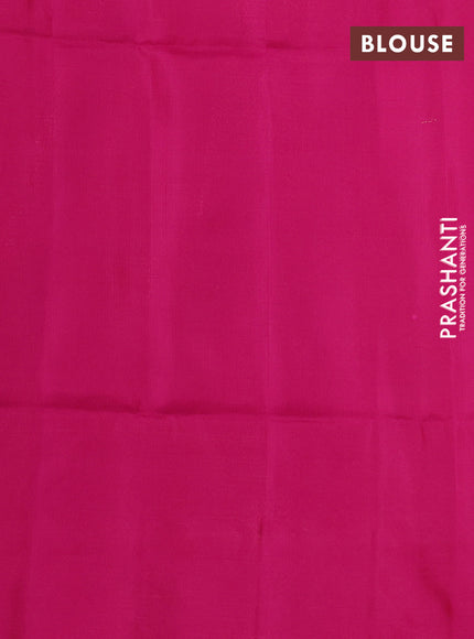 Kanchipuram soft silk saree peach pink and pink with allover zari woven buttas and long zari woven border