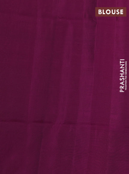 Kanchipuram soft silk saree cs blue and magenta pink with allover zari woven buttas and long zari woven border