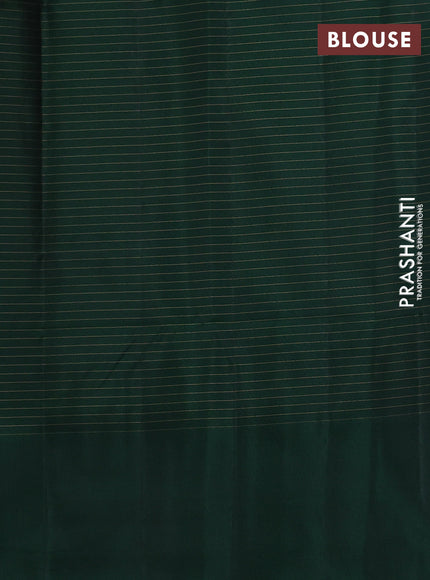Kanchipuram soft silk saree violet and green with allover zari checks & buttas and long zari woven border