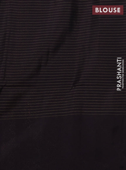Kanchipuram soft silk saree rosy brown and black with allover zari checks & buttas and long zari woven border