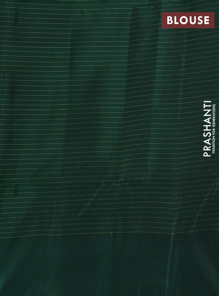 Kanchipuram soft silk saree deep maroon and green with allover zari checks & buttas and long zari woven border
