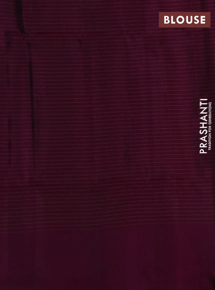 Kanchipuram soft silk saree navy blue and magenta pink with allover zari checks & buttas and long zari woven border