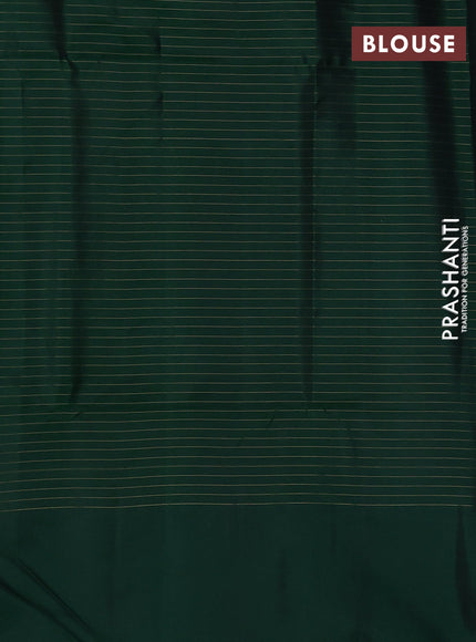 Kanchipuram soft silk saree violet and green with allover zari checks & buttas and long zari woven border