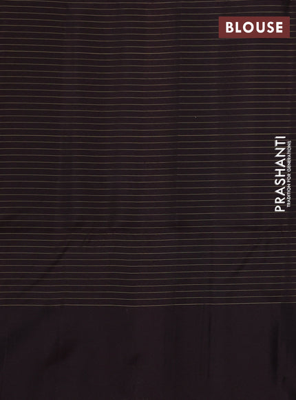 Kanchipuram soft silk saree rust shade and coffee brown with allover zari checks & buttas and long zari woven border
