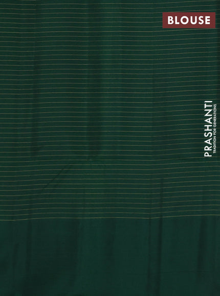 Kanchipuram soft silk saree black and green with allover zari checks & buttas and long zari woven border